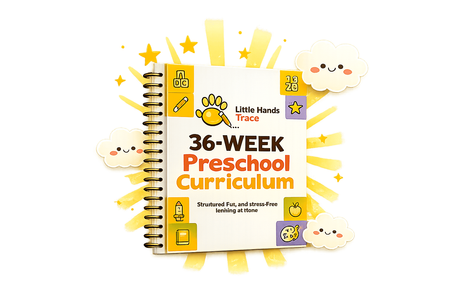 Happy child writing in a workbook