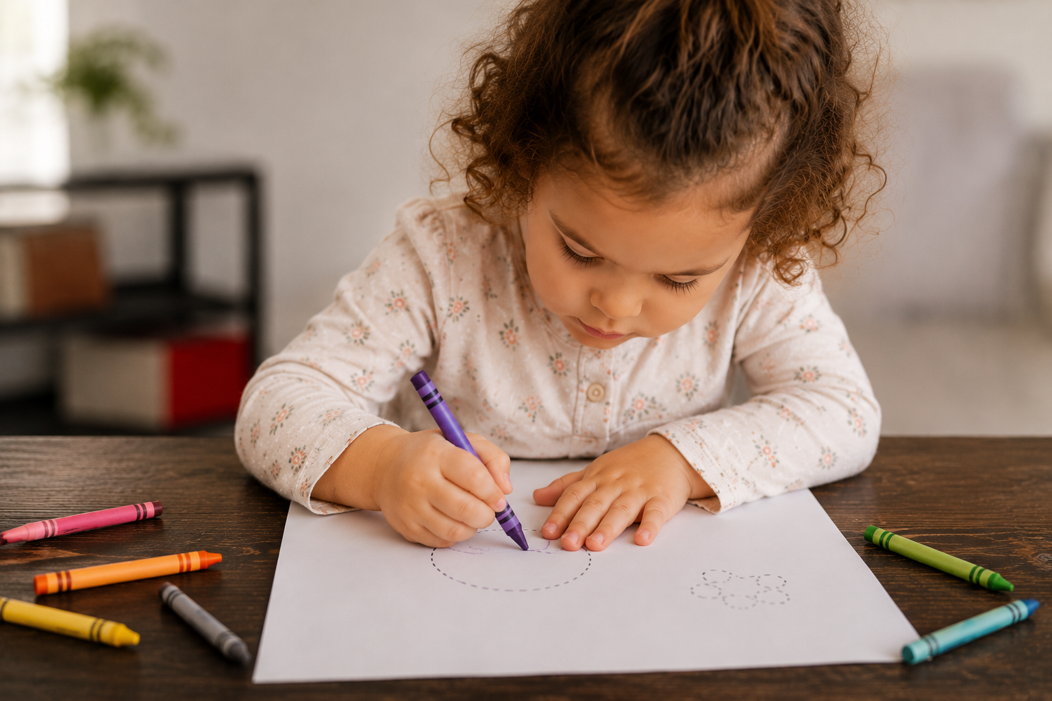 Child struggling with pencil