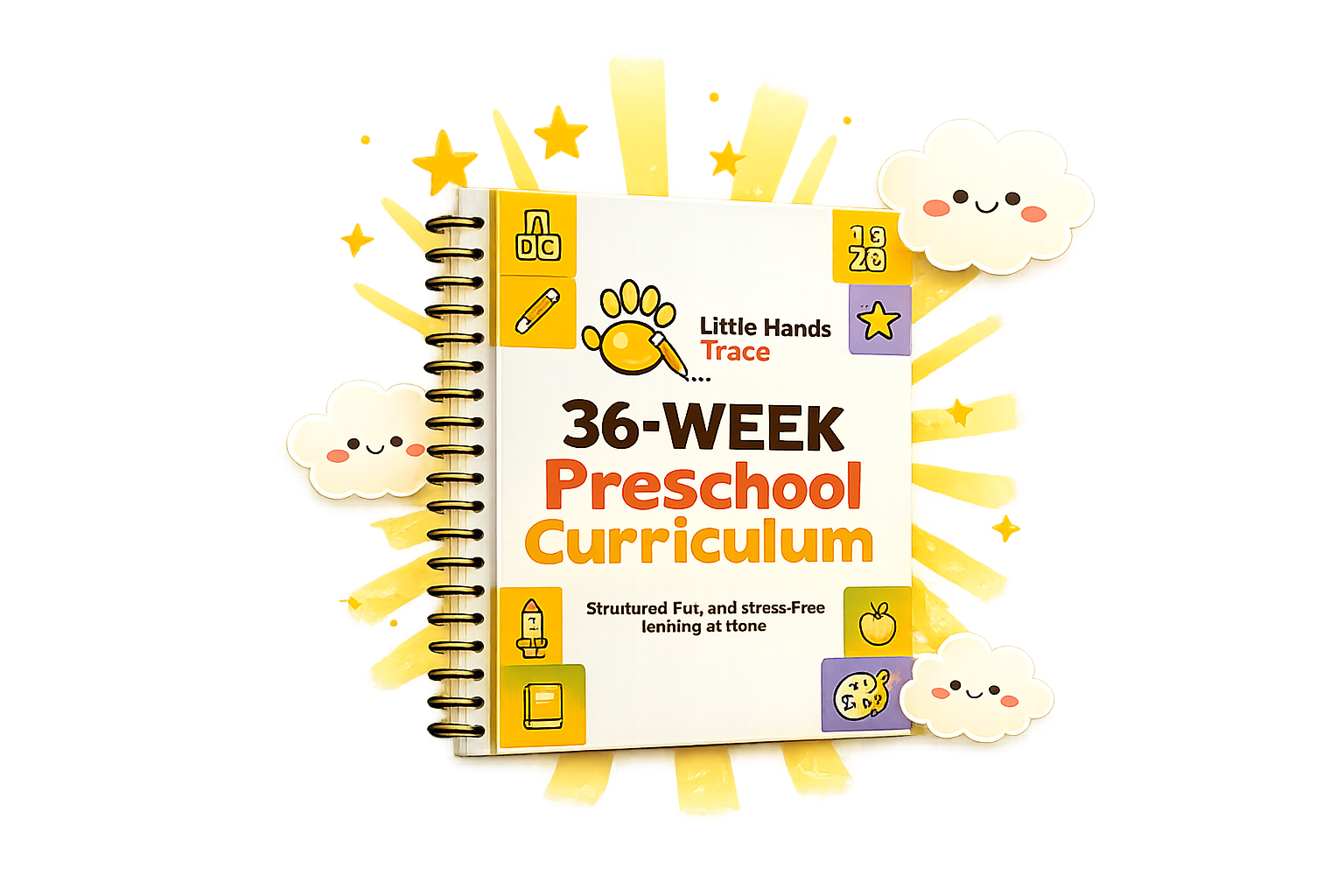Happy child writing in a workbook