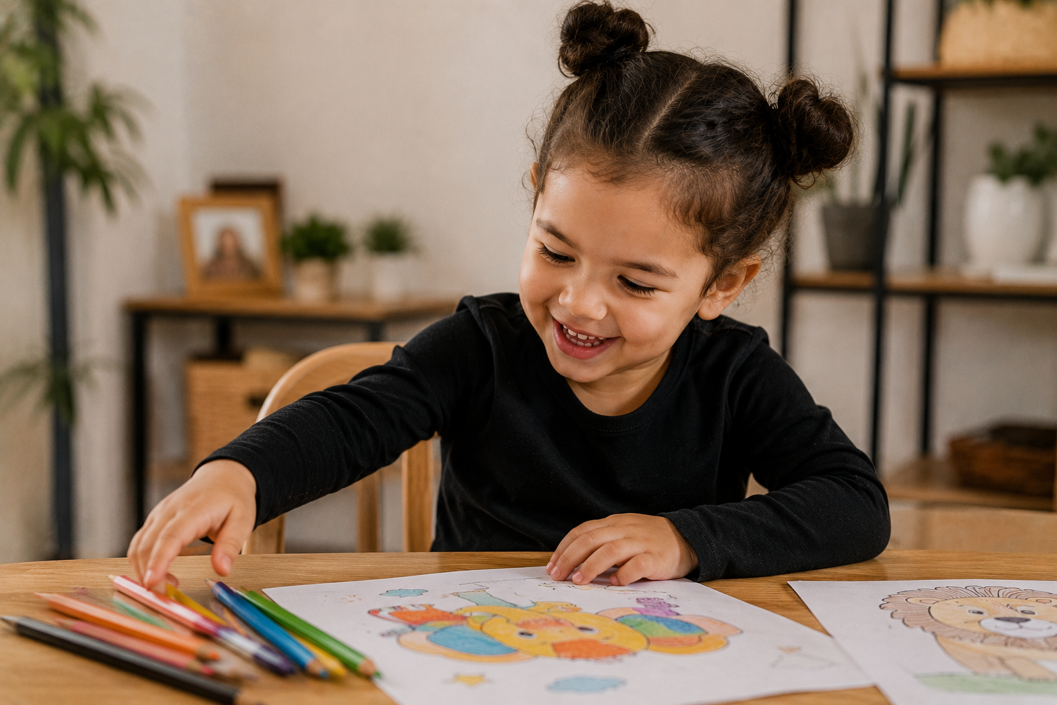 Child tracing letters joyfully